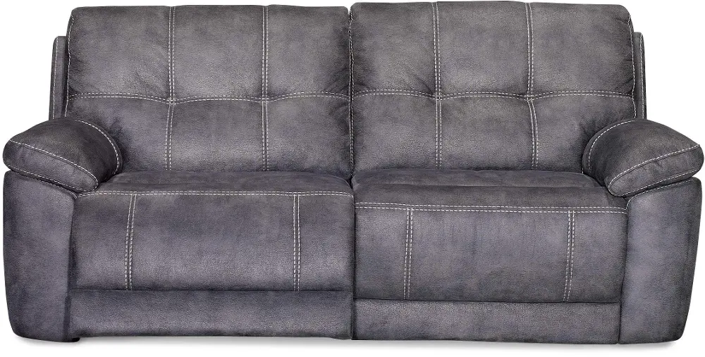 82 Inch Gun Metal Upholstered Power Reclining Sofa-1