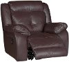 Chocolate Leather-Match Manual Glider Recliner - Nuveau