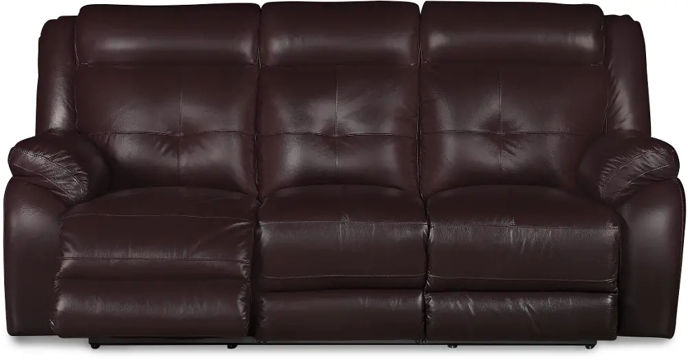 Chocolate Leather-Match Power Reclining Sofa - Nuveau-1