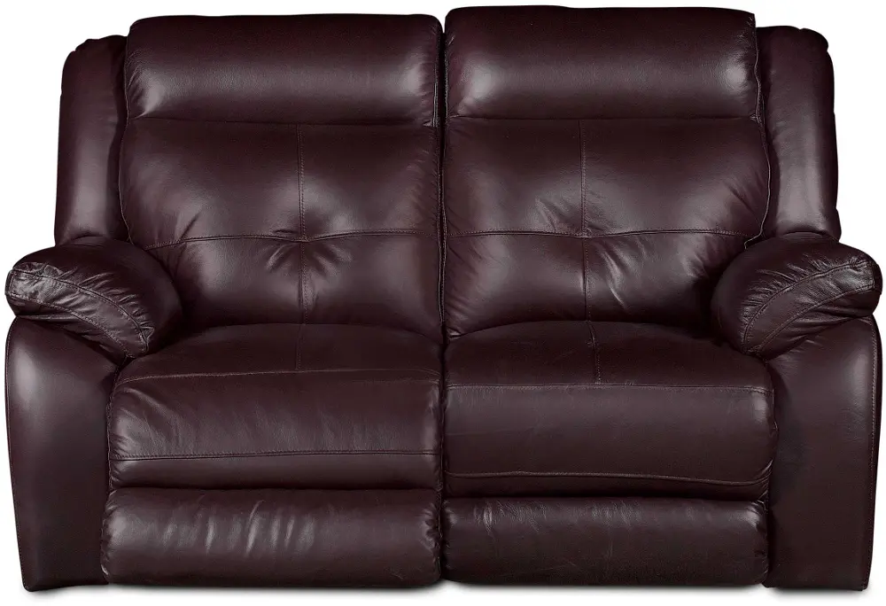 Chocolate Leather-Match Power Reclining Loveseat - Nuveau-1