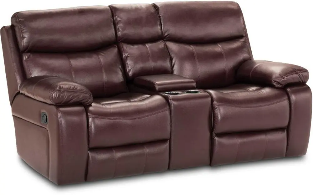 Florence 77 Inch Wine Upholstered Reclining Loveseat-1