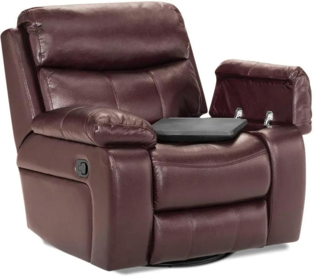 Florence 40 Inch Wine Upholstered Glider Recliner-1