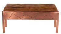 Copper and Leather Coffee Table