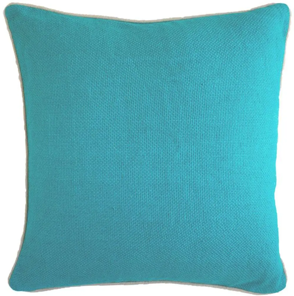 Blue Basketweave 20 Inch Throw Pillow-1