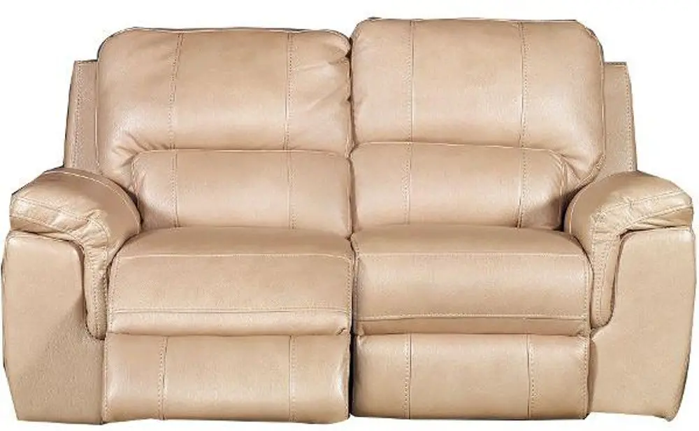 69 Inch Taupe Upholstered Power Reclining Loveseat-1