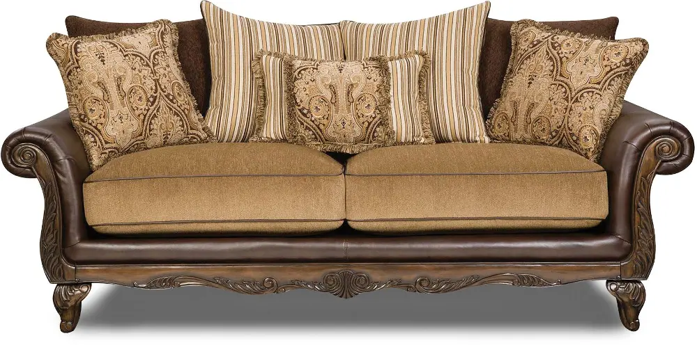 Stardust 96 Inch Bronze Upholstered Sofa-1
