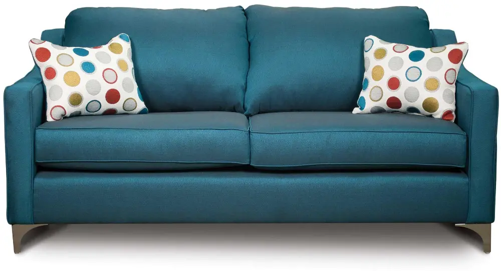 Addison 79 Inch Peacock Blue Upholstered Sofa-1