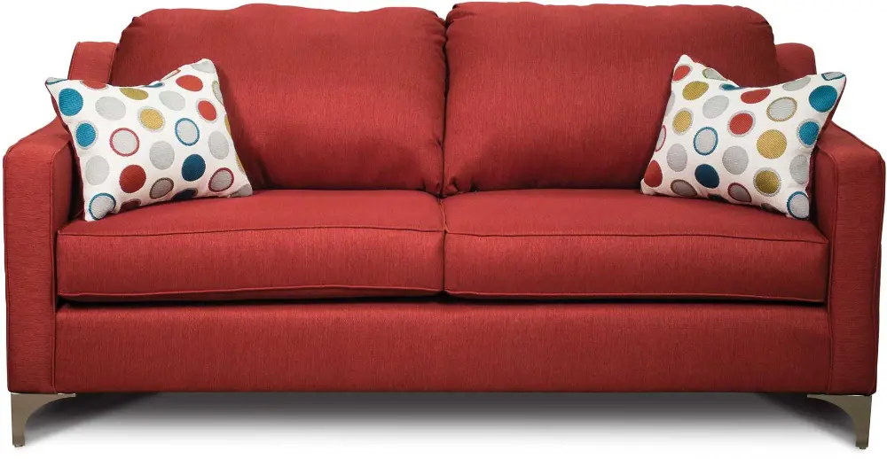 Addison 79 Inch Ruby Red Upholstered Sofa-1
