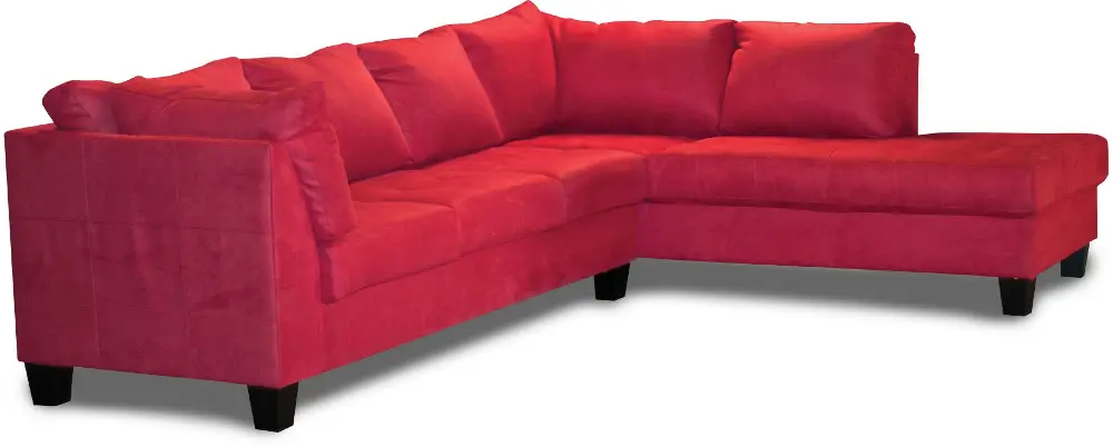 Scarlet Red Casual Contemporary 2 Piece Sectional - Marquis-1