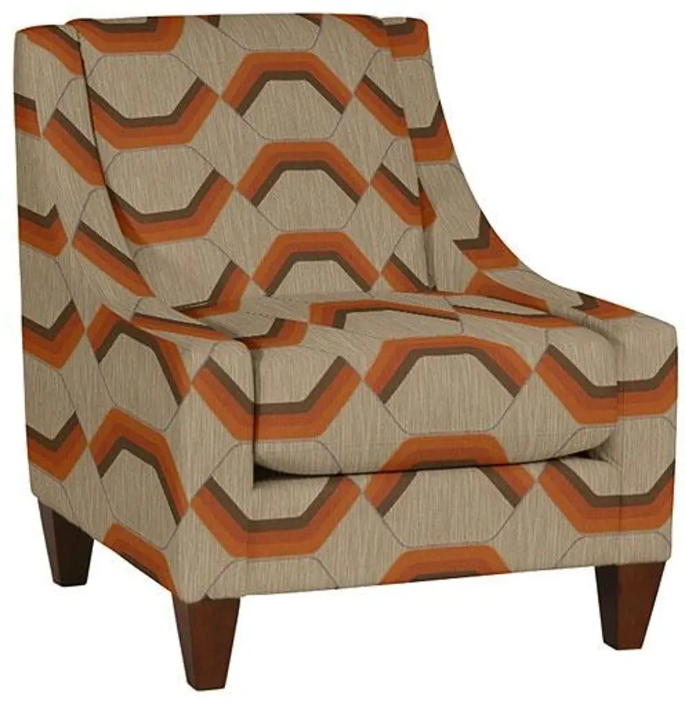 23-487-G119717 Deco 32 Inch Tangerine Upholstered Accent Chair-1