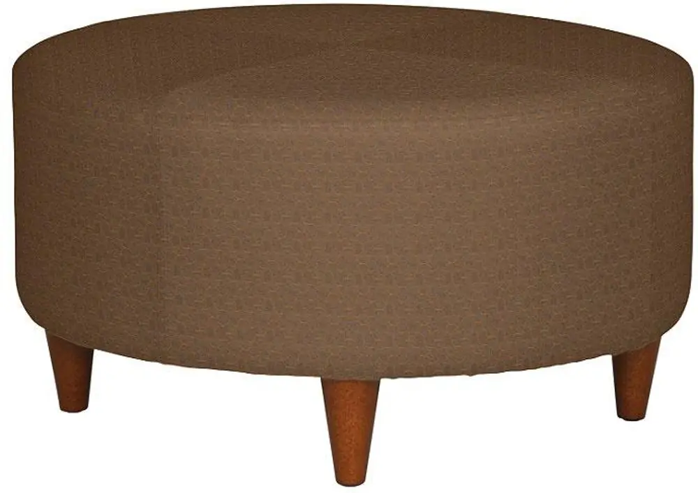 24-319-D119678 Deco Mink Upholstered Round Cocktail Ottoman-1