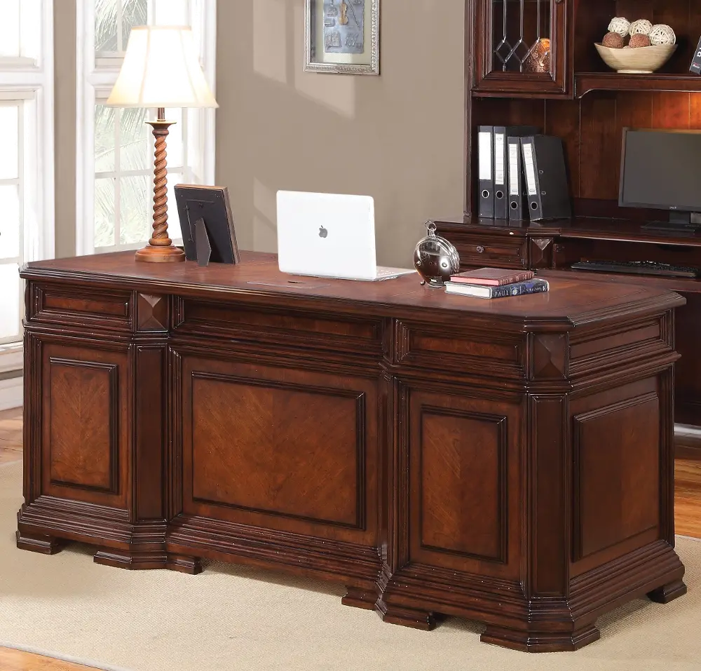 Cherry Wood Executive Computer Desk - Westchester-1
