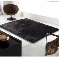 8 x 10 Large Black Area Rug - Viscose