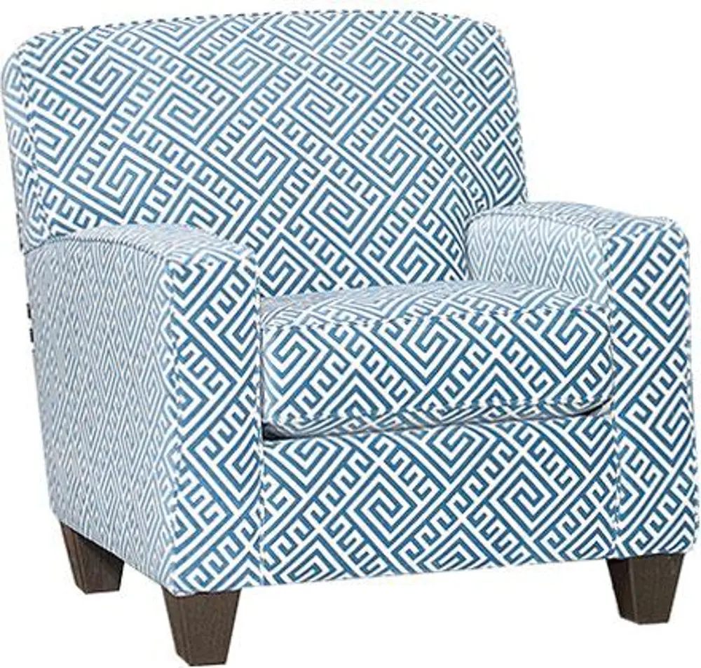 Essentials 33 Inch Turquoise Pattern Accent Chair-1