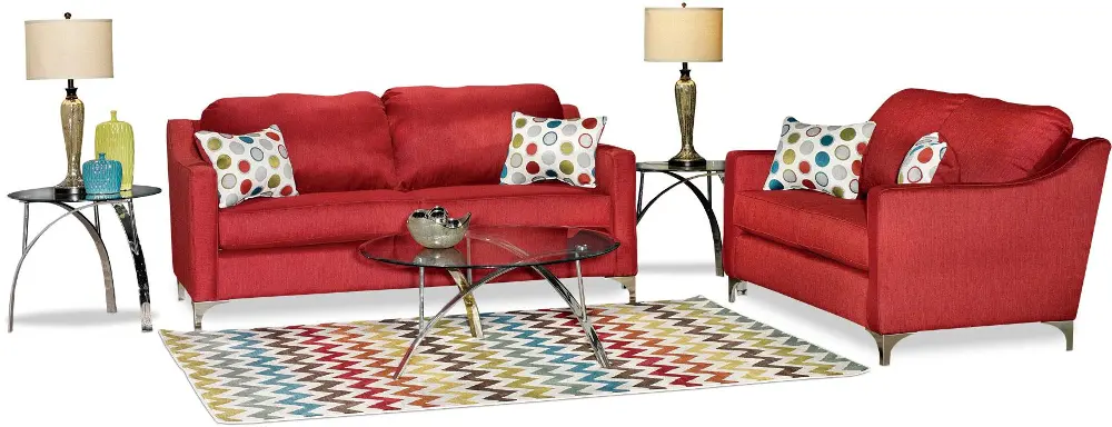 7 Piece Ruby Upholstered Room Group-1