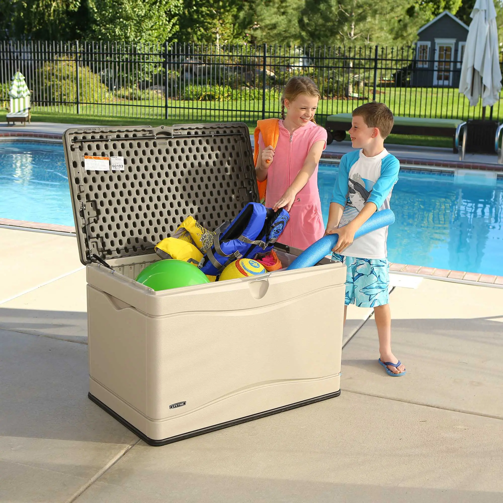 60103 Lifetime Products 80 Gallon Outdoor Storage Box-5