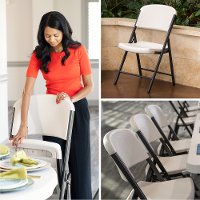 42803 Lifetime 4-Pack Almond Folding Chairs-3