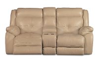 Tan Leather-Match Manual Reclining Living Room Set - Nuveau