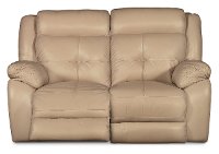 Tan Leather-Match Power Reclining Sofa & Loveseat - Nuveau