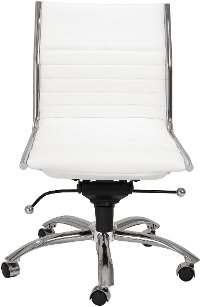 White Low-Back Office Chair - Dirk