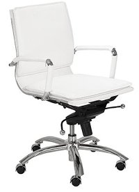 White Low-Back Office Chair - Gunar