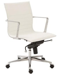 White Low-Back Office Chair - Kyler