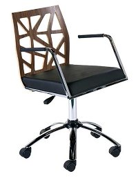Walnut and Black Office Chair - Sophia