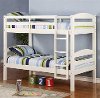 Contemporary White Twin-over-Twin Bunk Bed - Carolina