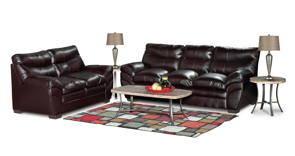 Espresso Upholstered 7 Piece Room Group-1