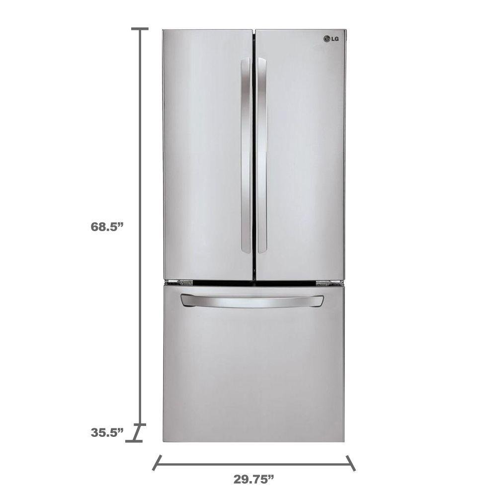 LFC22770ST LG 21.8 cu ft French Door Refrigerator with Smart Cooling - 30 W Stainless Steel-6