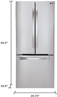 LFC22770ST LG 21.8 cu. ft. French Door Refrigerator with Smart Cooling - 30 Inch Stainless Steel-6