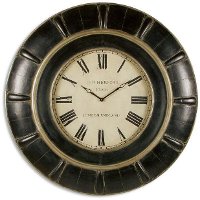 Rustic Black & Gold Wall Clock
