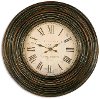 Burnished Brown Wooden Wall Clock