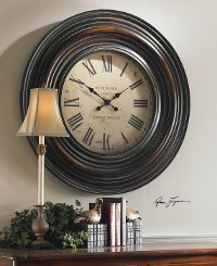 Burnished Brown Wooden Wall Clock-2