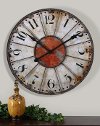 Ellsworth Distressed Ivory and Red Wall Clock-2