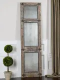 Heavily Distressed Slate Blue Leaner Mirror