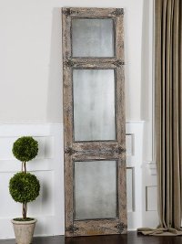 Heavily Distressed Slate Blue Leaner Mirror
