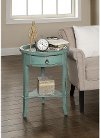 Clearance Round Teal Accent Table