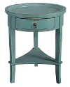 Round Teal Accent Table-2