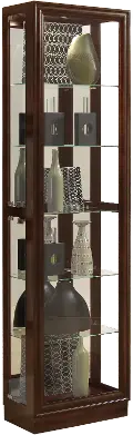 Dark Cherry Brown Tall Curio Cabinet