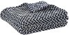 Clearance Twin Natural and Lapis Chevron Throw