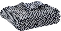 Twin Natural and Lapis Chevron Throw