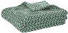 Twin Natural and Green Chevron Throw