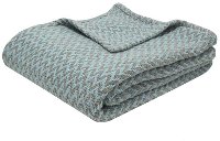 Twin Spa Blue and Gray Throw Blanket