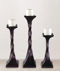 15 Inch Bronze Twisted Candle Holder