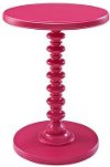 Bubblegum Pink Pedestal Spindle Accent Table
