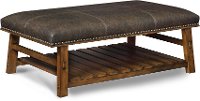 Brown Pinewood Accent Bench with Leather-Like Fabric