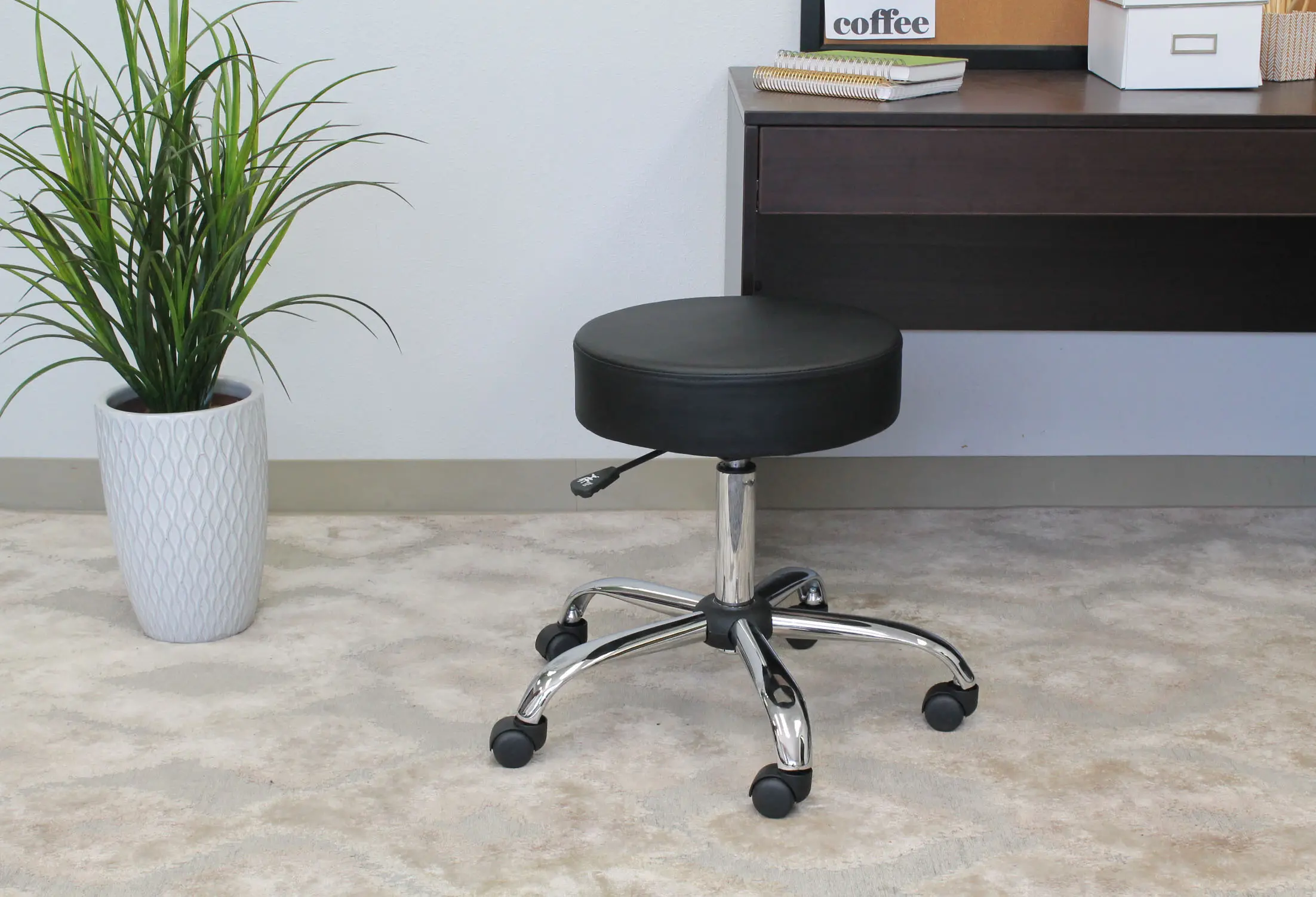Black Medical Office Chair Stool-4