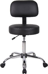 Black Drafting Office Chair with Back