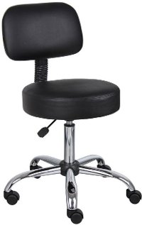 Black Drafting Office Chair with Back-2